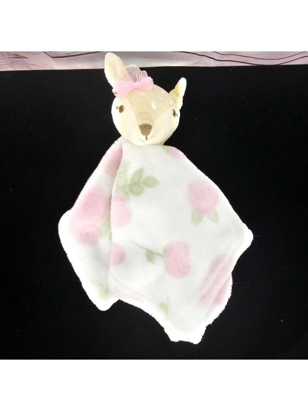 Hudson Baby HB Plush Fawn Deer Floral Baby Lovey Security Blanket 14" Soft & Coz